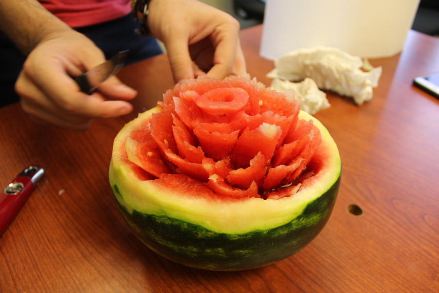 d flower watermelon carving