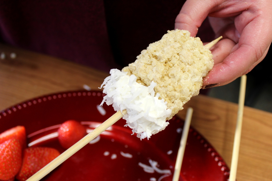 rice crispie on skewer